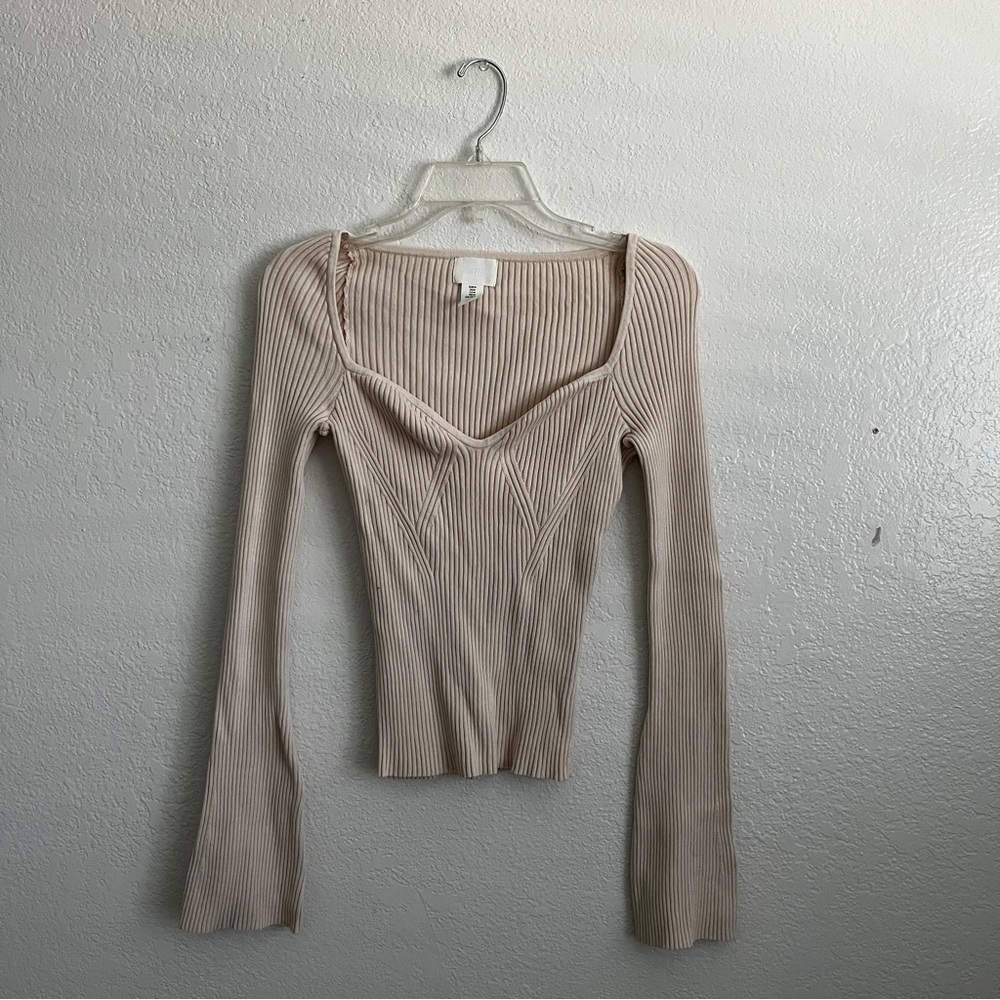 H&M Beige Ribbed Top